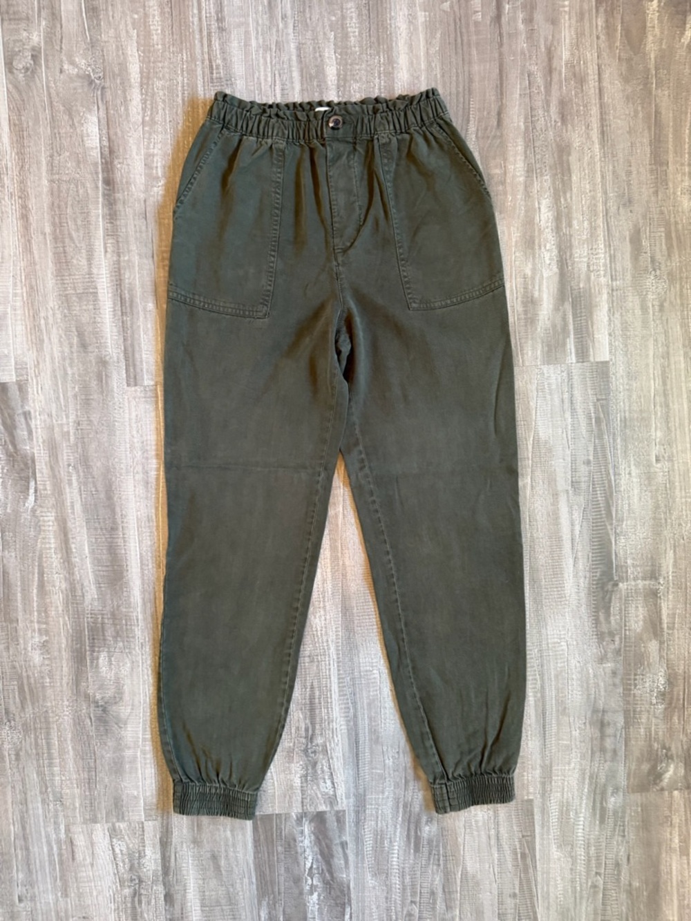 H&M Olive Green Elastic Waist Utility Joggers